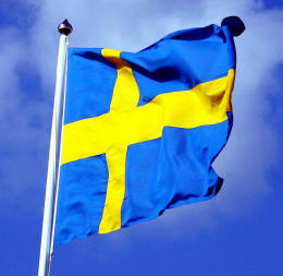 Wehende schwedische Flagge