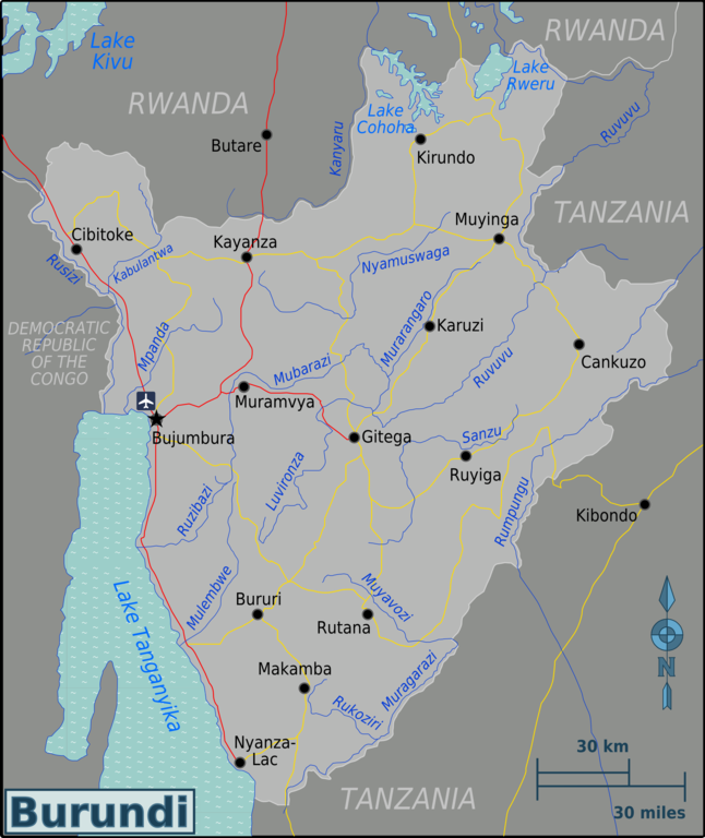 Wikivoyage-Karte von Burundi