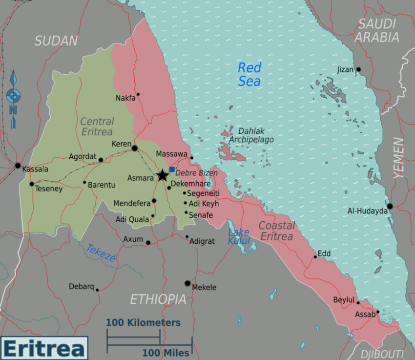 Wikivoyage-Karte von Eritrea