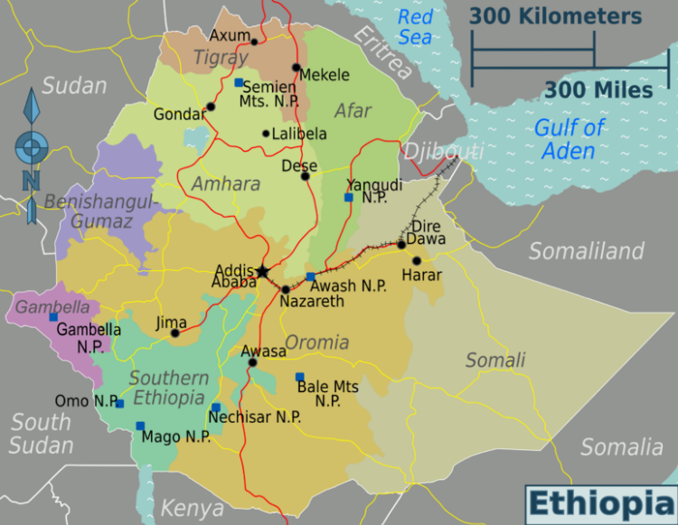 Landkarten von Äthiopien