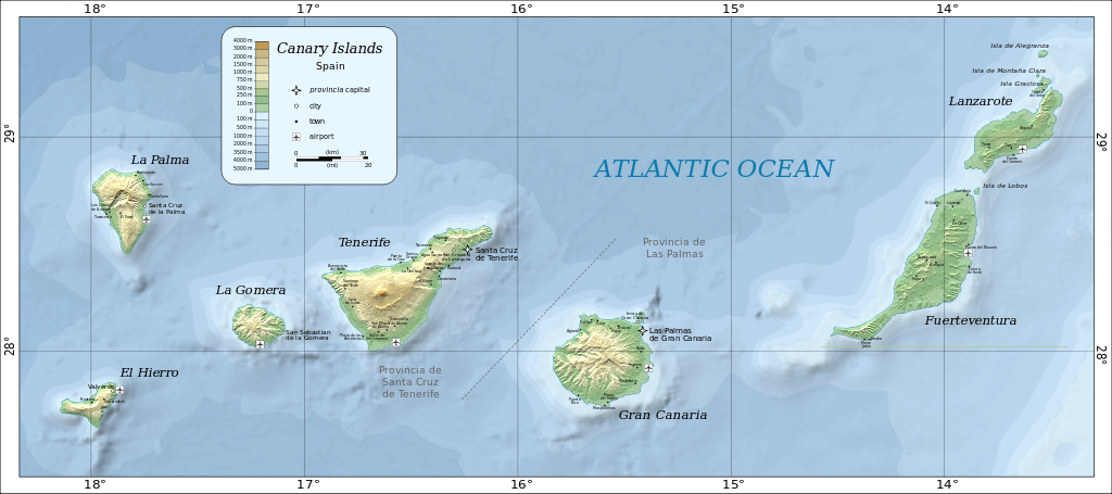 canary islands map
