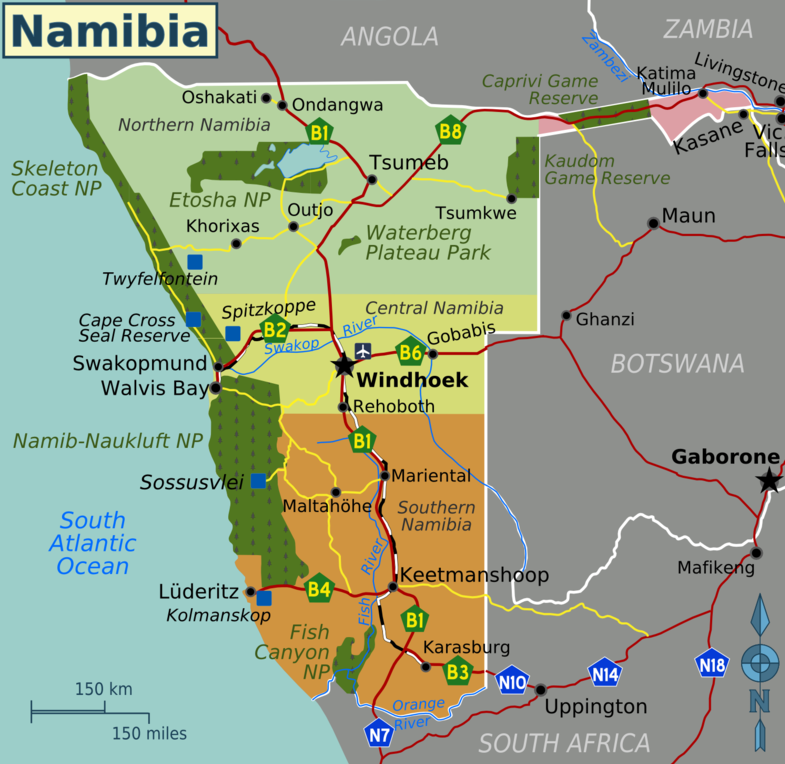 Landkarten von Namibia - Maps of Namibia