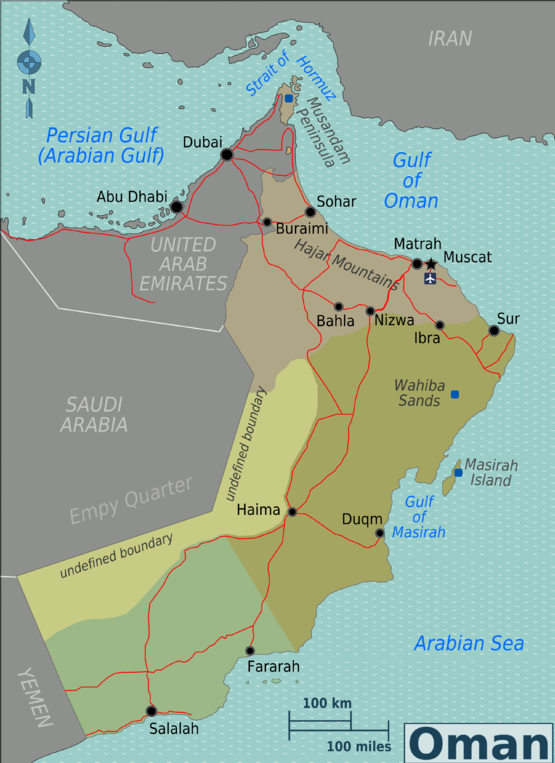 Wikivoyagekarte vom Oman