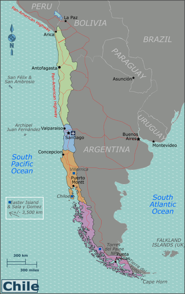 Landkarten Von Chile Maps Of Chile   Chile Regions Map 