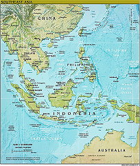 Physische Karte Südostasien